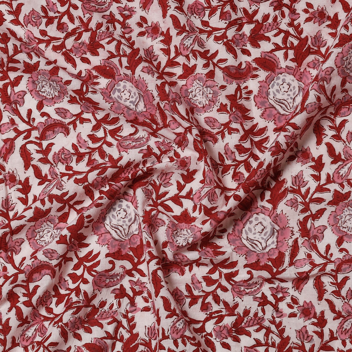  Sanganeri Block Printed Cotton Precut Fabric 