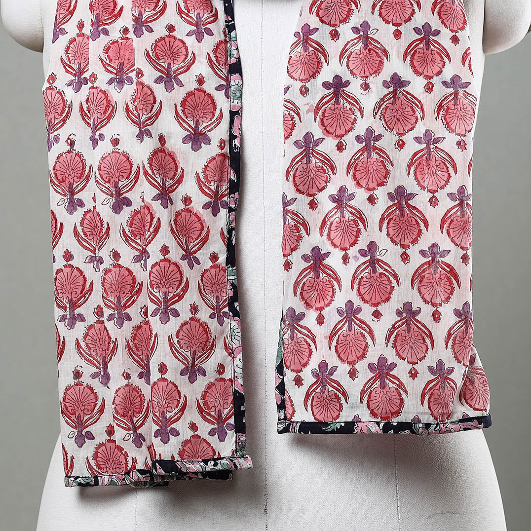  Sanganeri Block Printed Cotton Stole 