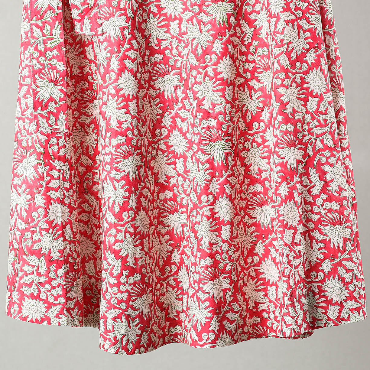  Sanganeri Block Printed Cotton Wrap Around Skirt 
