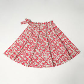  Sanganeri Block Printed Cotton Wrap Around Skirt 