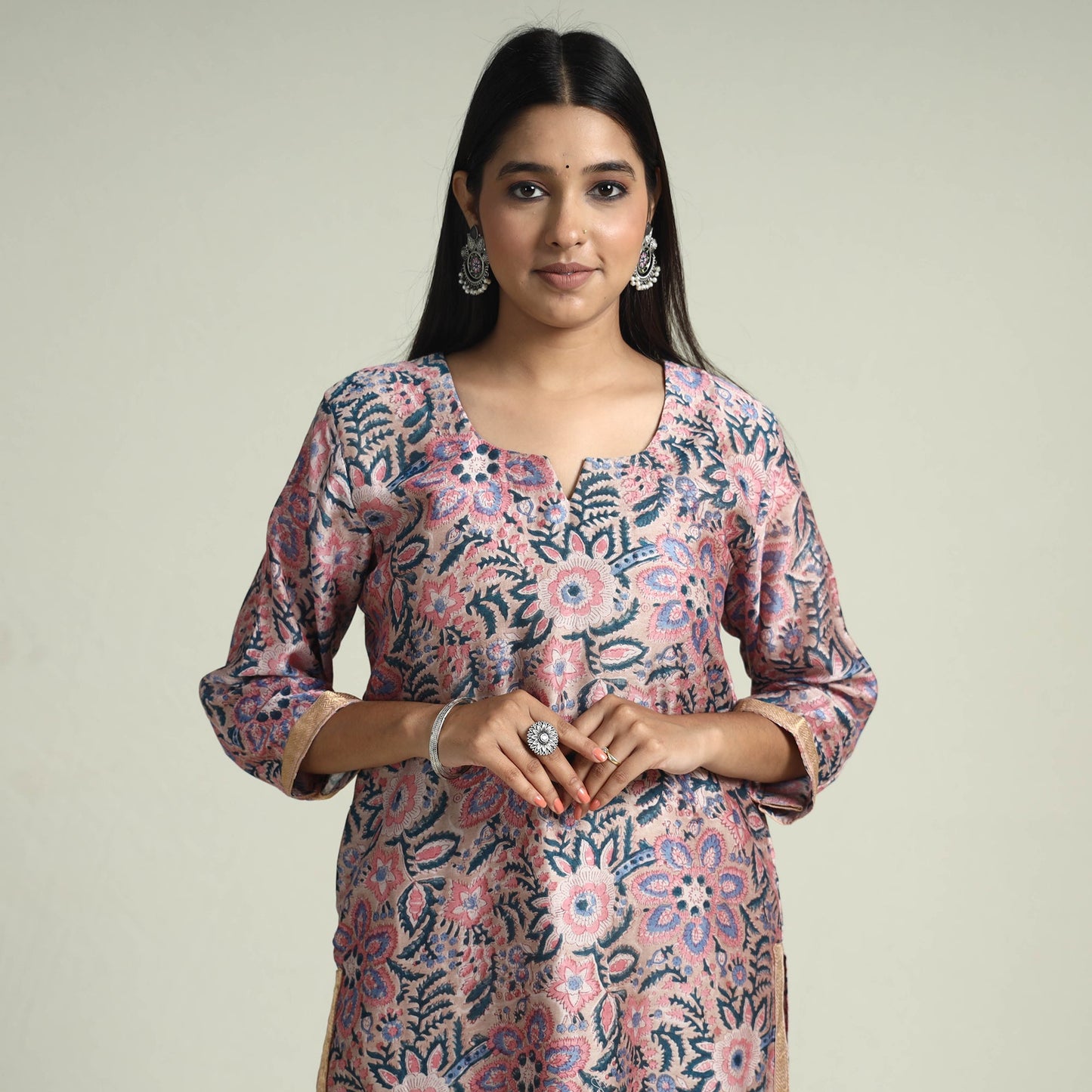 Sanganeri Kurta with Palazzo & Dupatta Set
