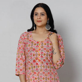  Sanganeri Block Printing Cotton Long Kurta Online 
