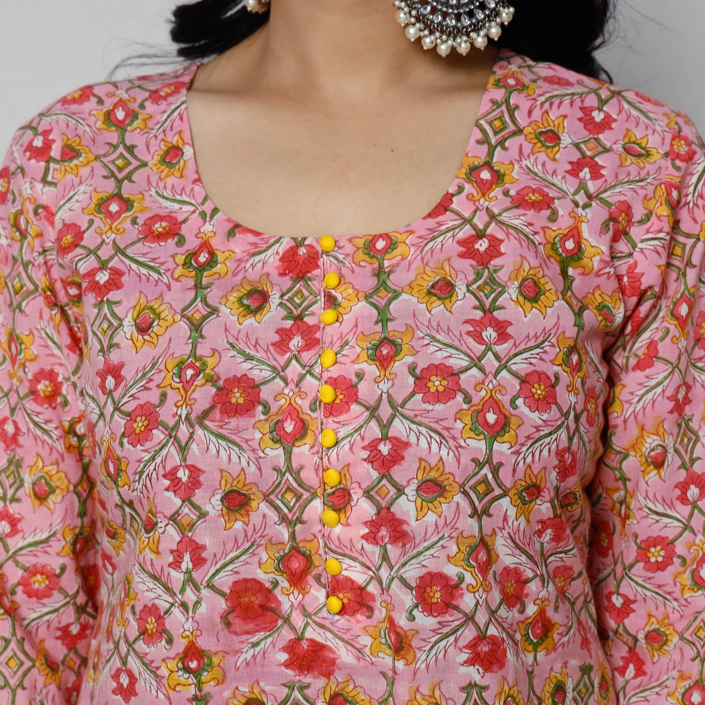  Sanganeri Block Printing Cotton Long Kurta Online 