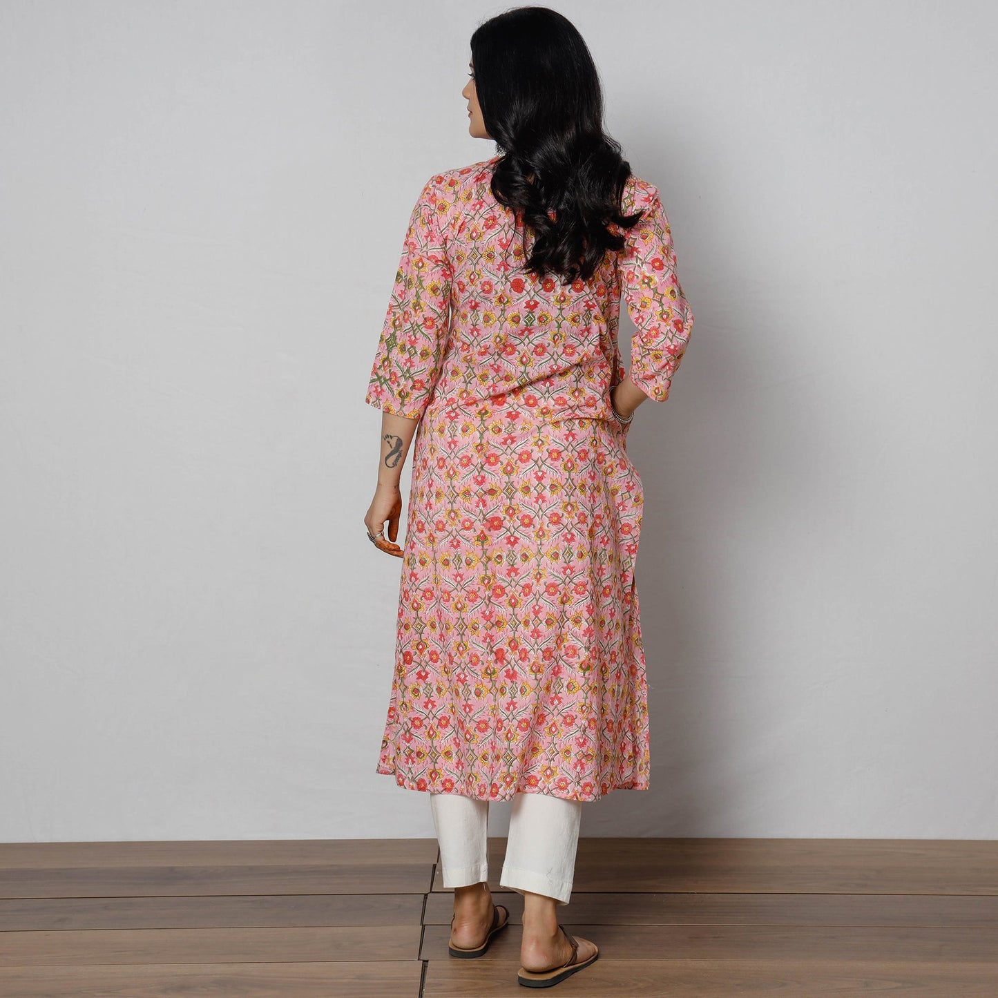  Sanganeri Block Printing Cotton Long Kurta Online 