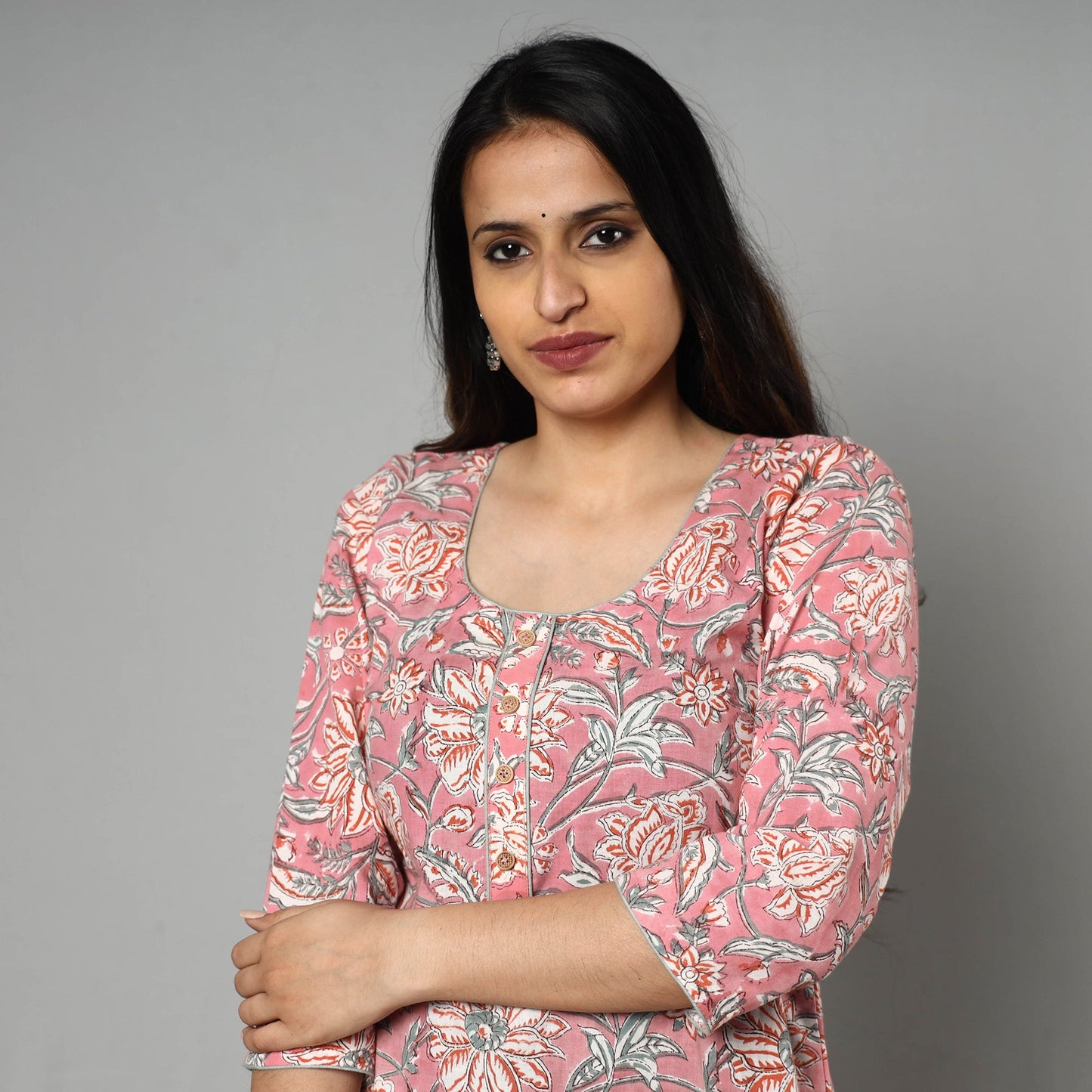  Sanganeri Block Printing Cotton Long Kurta 