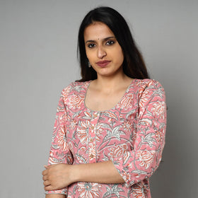  Sanganeri Block Printing Cotton Long Kurta 