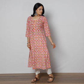  Sanganeri Block Printing Cotton Long Kurta Online 