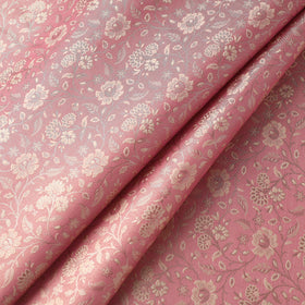 Pink Semi Silk Brocade Banarasi Fabric