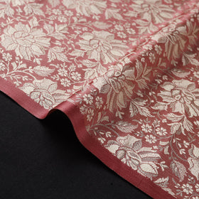 Pink - semi silk brocade banarasi fabric 14 - handcrafted