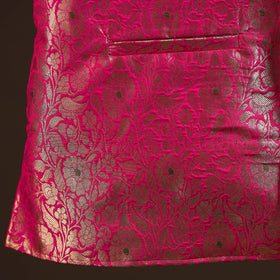 Pink - semi silk meena buti brocade banarasi men nehru