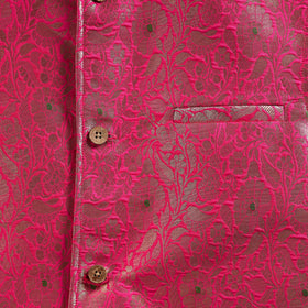 Pink - semi silk meena buti brocade banarasi men nehru