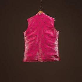 Pink - semi silk meena buti brocade banarasi men nehru