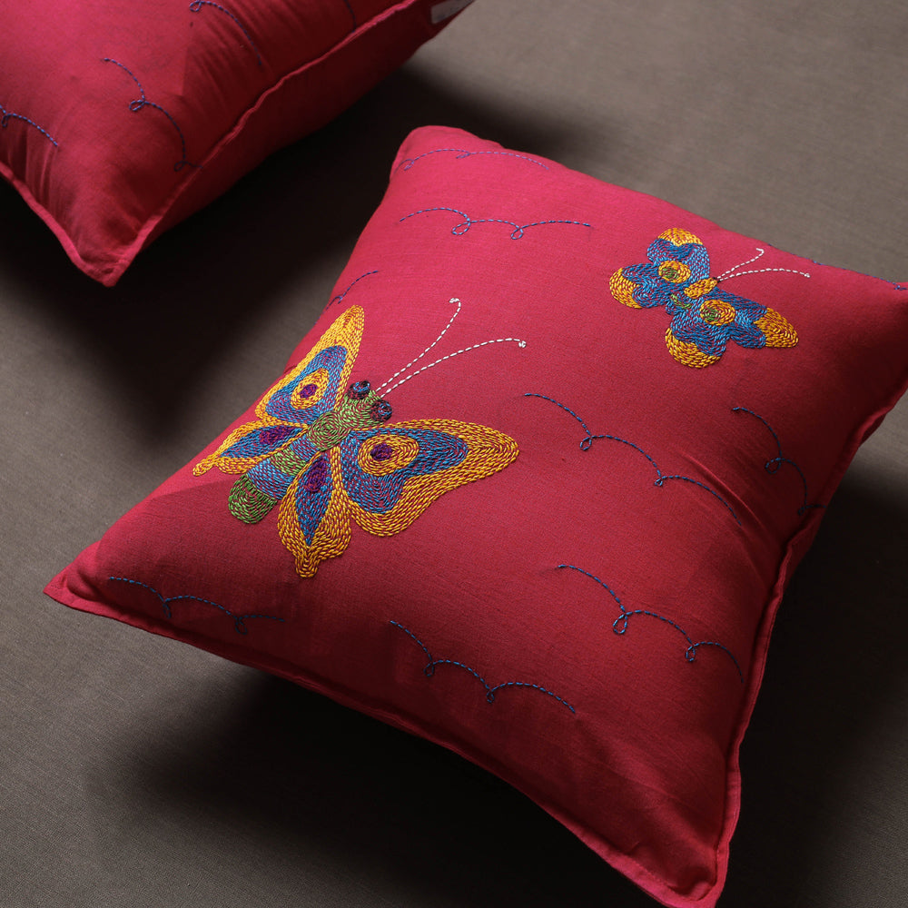 Buy Chandi Mati Tagai Work Cotton Cushion Cover Online at iTokri.com