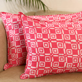 BuySet of 2 Hand Batik Print Cotton Pillow Covers
