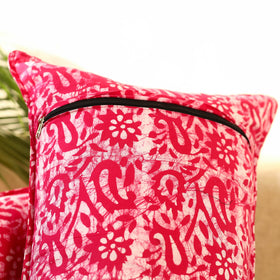 Buy Set of 2 Pink Hand Batik Print Cotton Pillow Covers