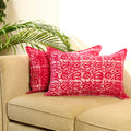 Buy Set of 2 Pink Hand Batik Print Cotton Pillow Covers