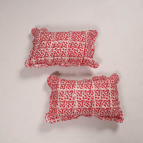 Pink - set of 2 handcrafted cotton frill pillow covers 01