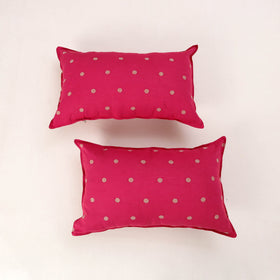 Pink - set of 2 jacquard cotton pillow covers 11