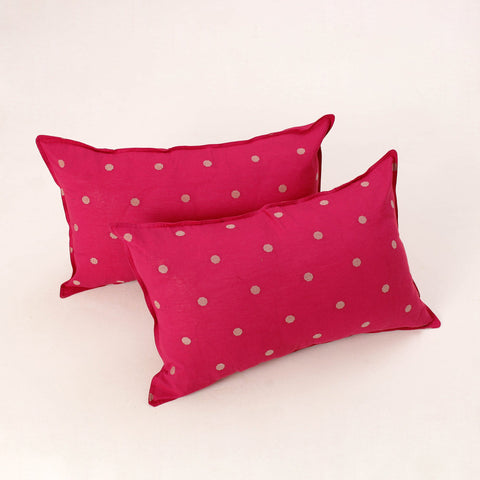 Pink - set of 2 jacquard cotton pillow covers 11