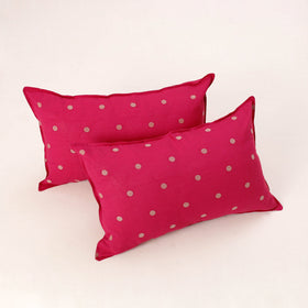 Pink - set of 2 jacquard cotton pillow covers 11