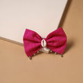 Shell ghungroo work women’s bow hair clip 48 - handcrafted