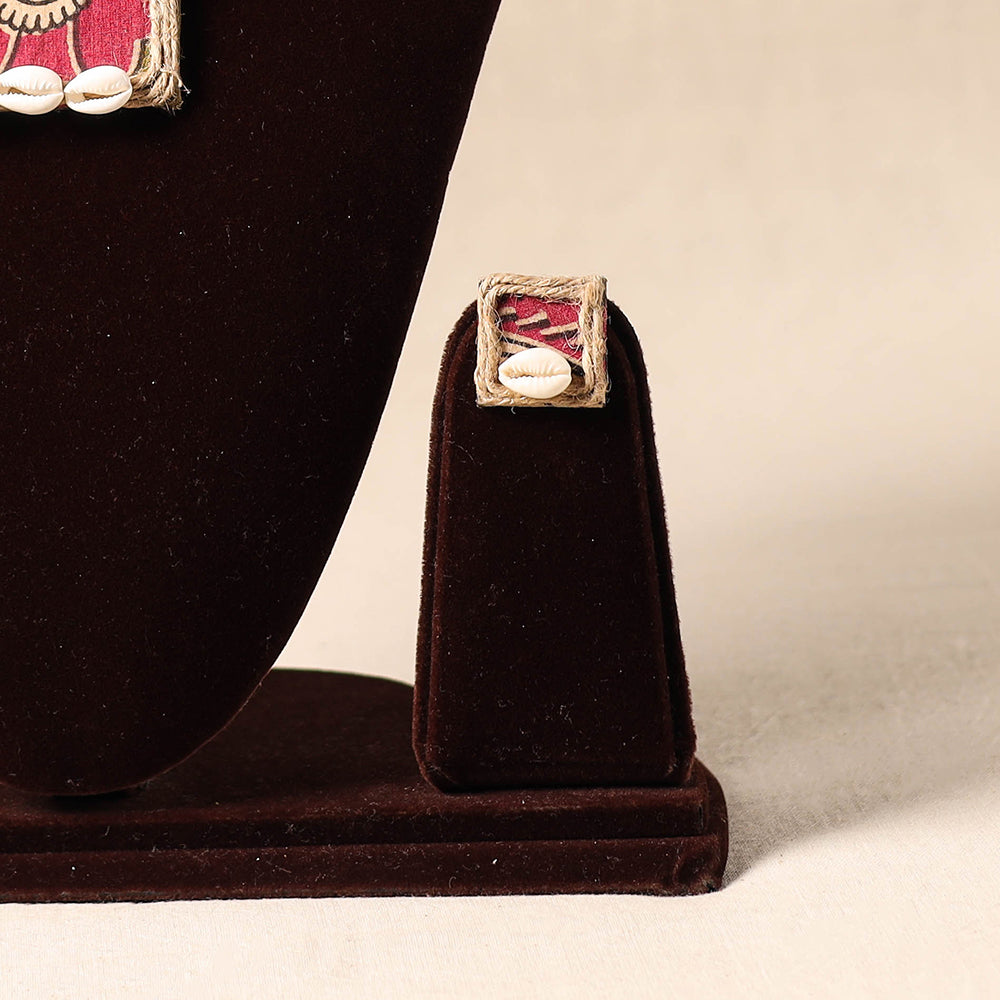 Pink Shell Work Fabart Jute Necklace Set