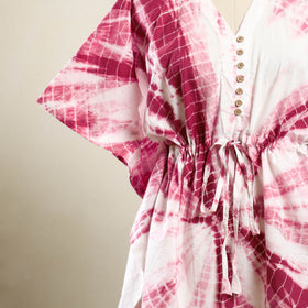  Pink Shibori Tie-Dye Cotton Kaftan