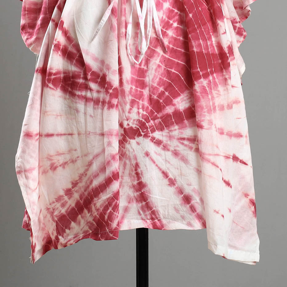  Shibori Tie-Dye Cotton Kaftan with Tie-Up Waist (Medium) 