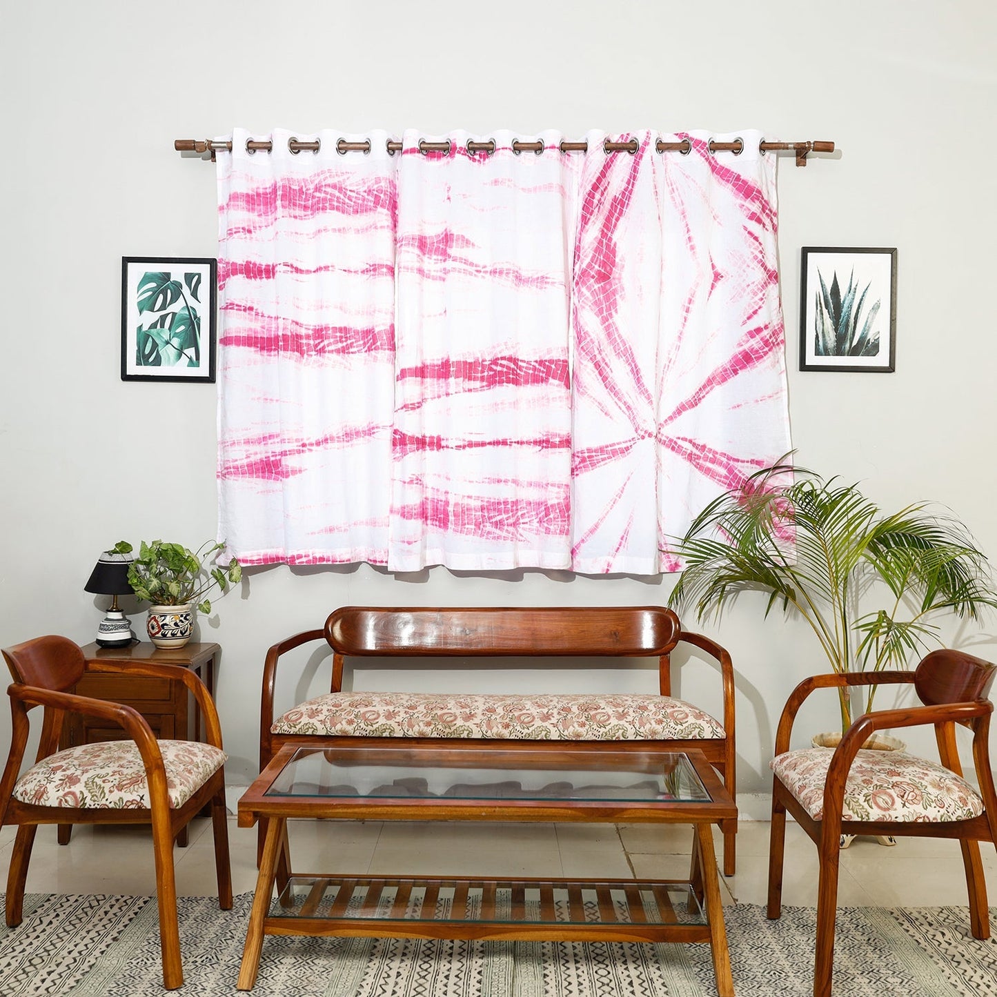 shibori window curtain