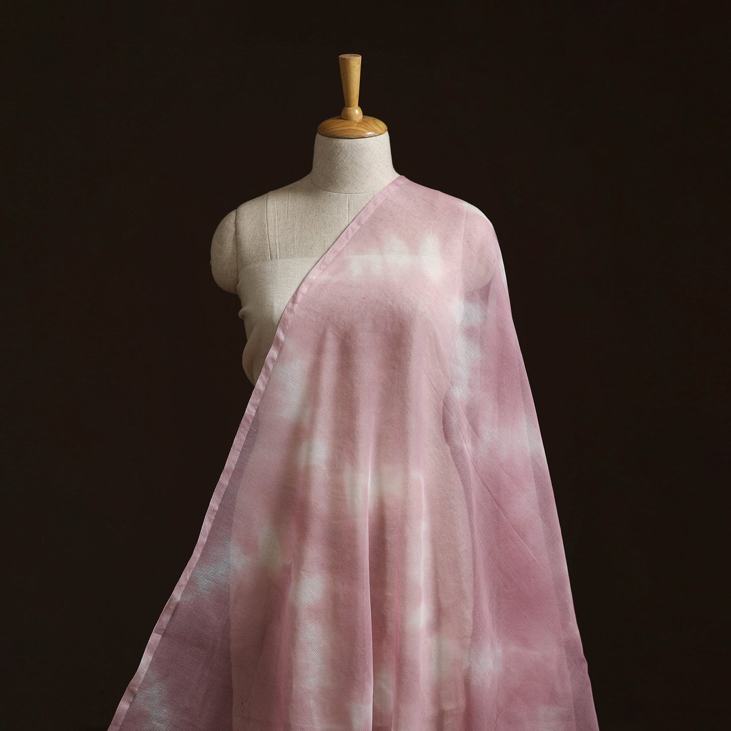 Shibori tie-dye kota doria cotton fabric 20 - handcrafted
