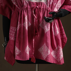 Shibori tie-dye patchwork cotton kaftan (short) 15
