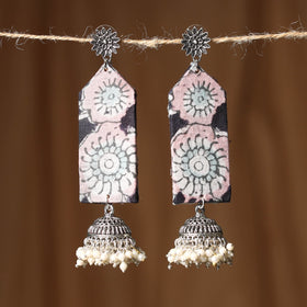 Pink - shifa gs fabart handmade earrings - handcrafted