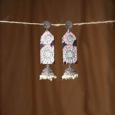 Pink - shifa gs fabart handmade earrings - handcrafted