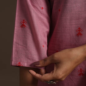 Short cotton jacquard kurta for women 23 - handcrafted