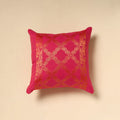 Pink - Silk Banarasi Cushion Cover with Zari Work 25