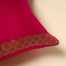 Pink - silk banarasi cushion cover with zari work 33