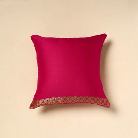 Pink - silk banarasi cushion cover with zari work 33