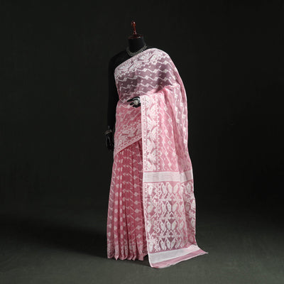Silk cotton dhakai jamdani saree 04 - handcrafted