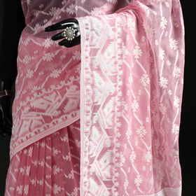 Silk cotton dhakai jamdani saree 04 - handcrafted
