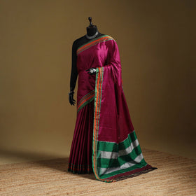 Silk cotton khun saree with ilkal pallu chikki paras border