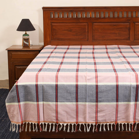 Pink - single handloom cotton bed sheet (90 x 60 in) 111