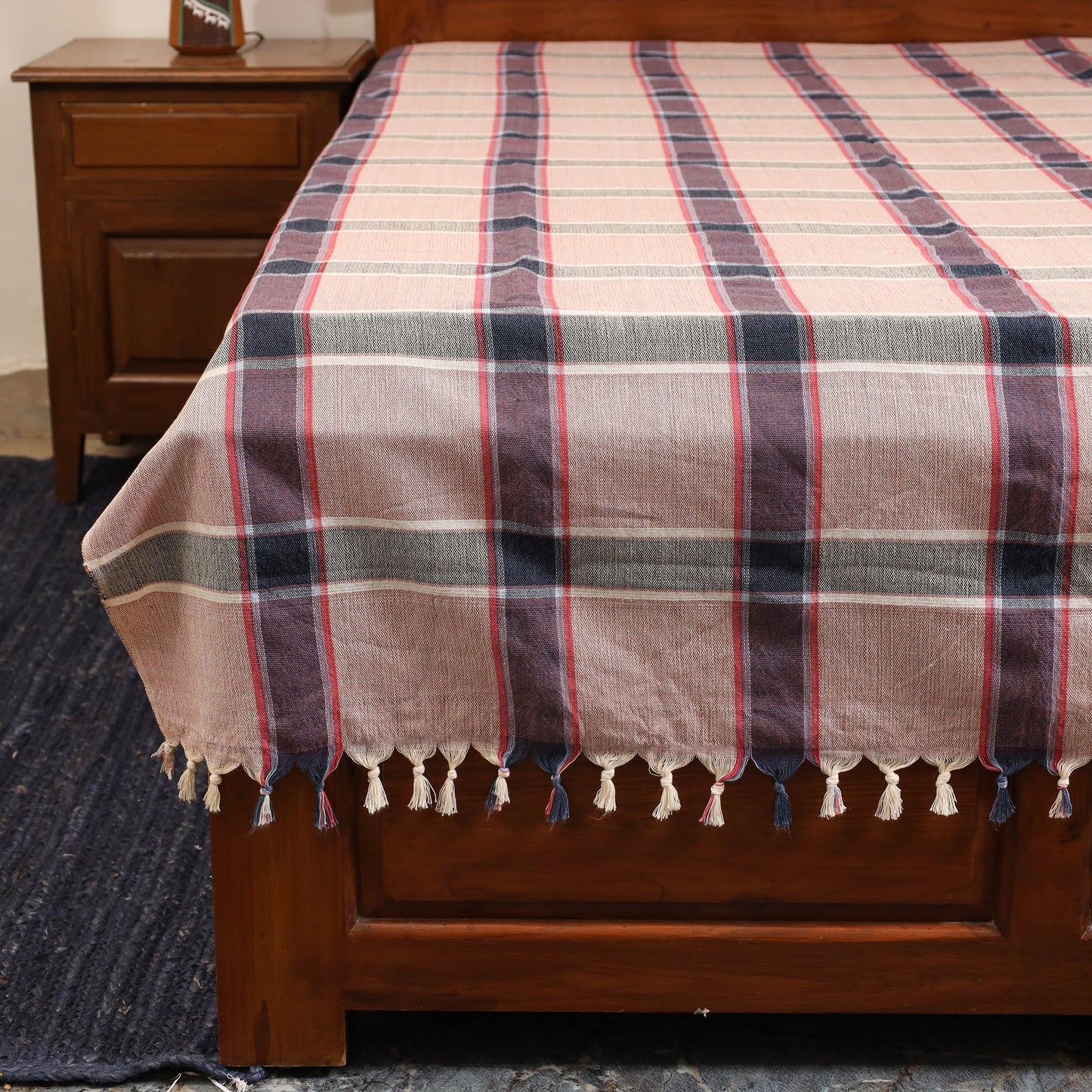 Pink - single handloom cotton bed sheet (90 x 60 in) 97