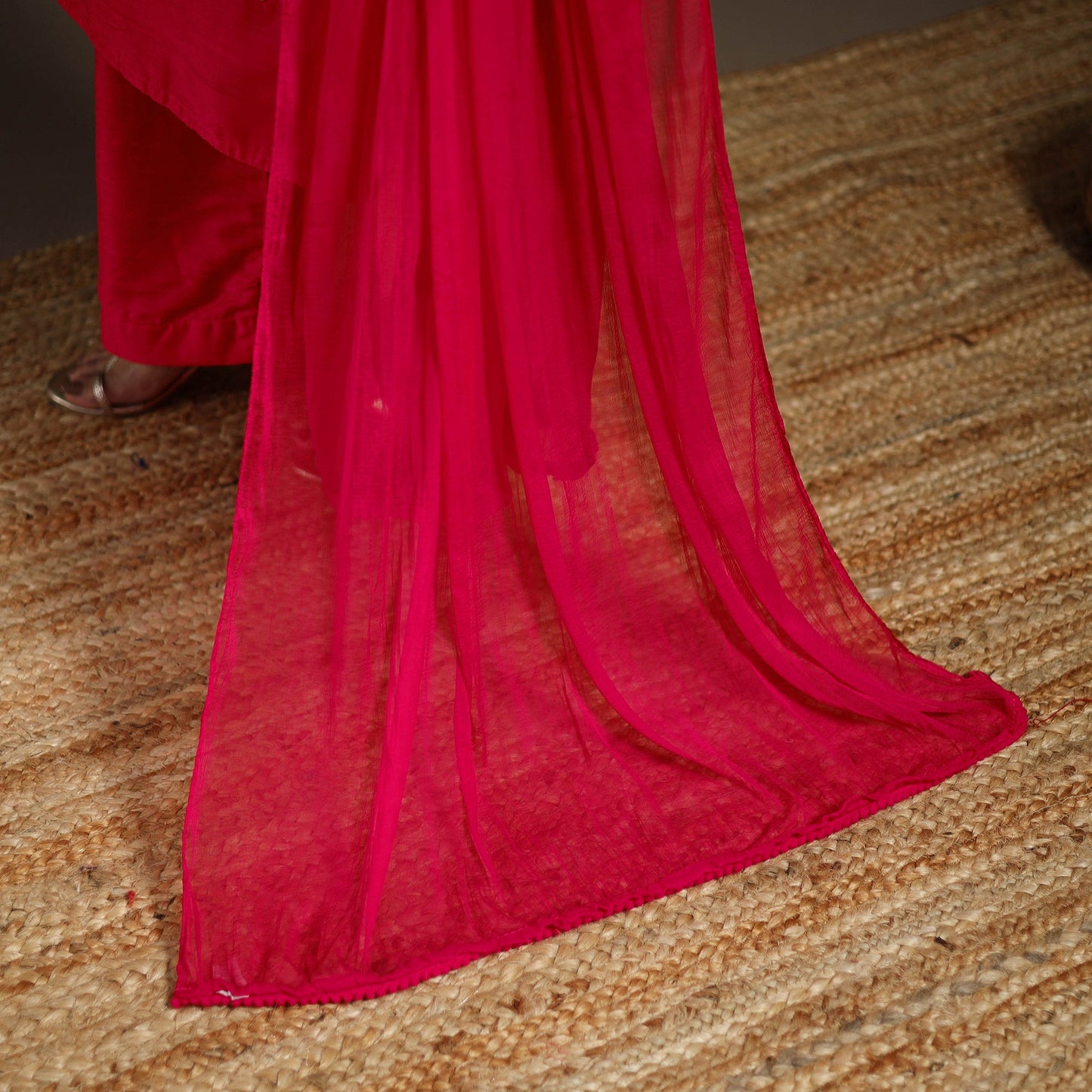 Pink - slub silk embroidered plain kurta set (set of 3) 02