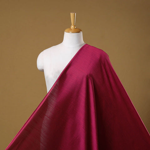 Pink - slub silk plain fabric 09 - handcrafted