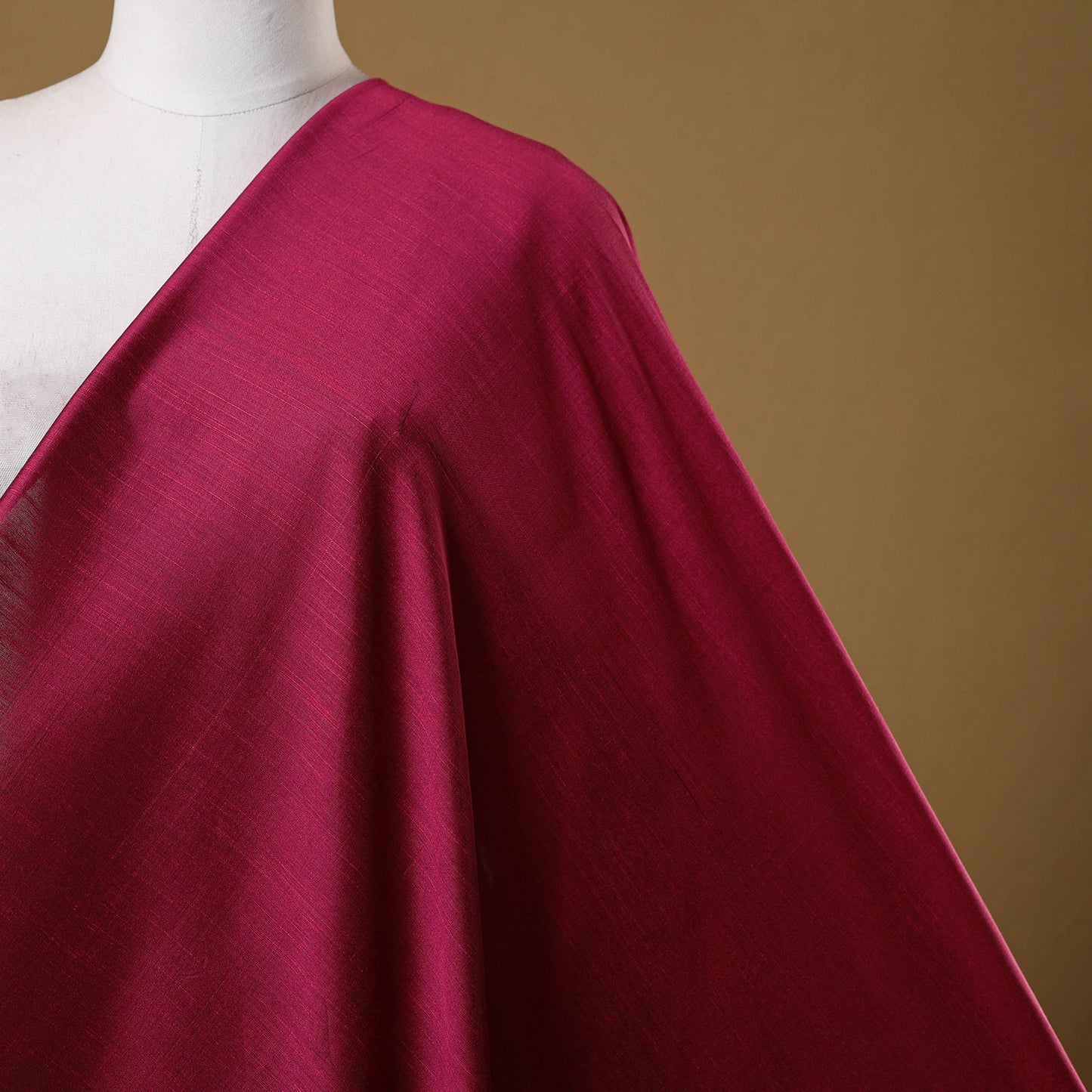 Pink - slub silk plain fabric 09 - handcrafted