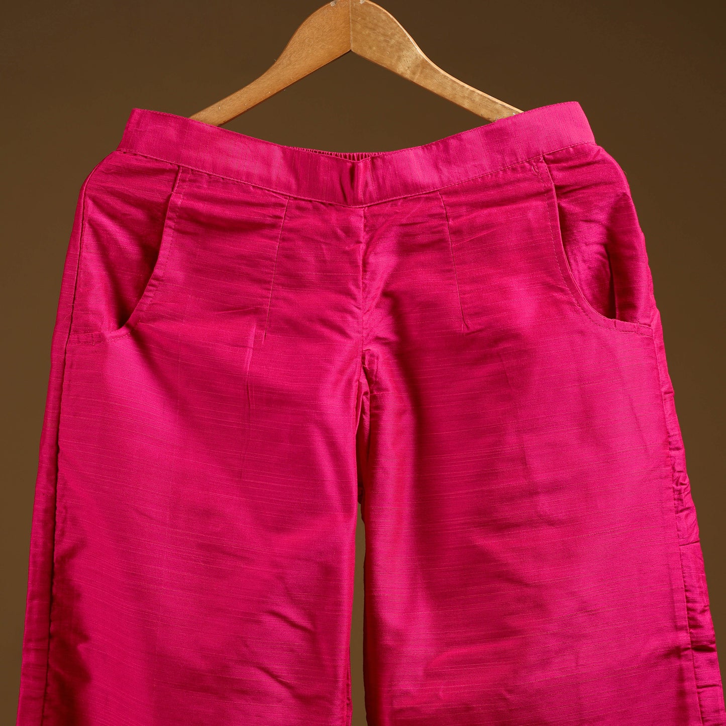 Pink - slub silk plain palazzo 04 - handcrafted