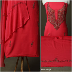 Sozni hand embroidery cotton 3pc unstitched dress material