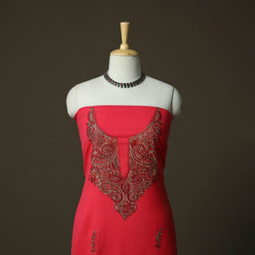 Sozni hand embroidery cotton 3pc unstitched dress material