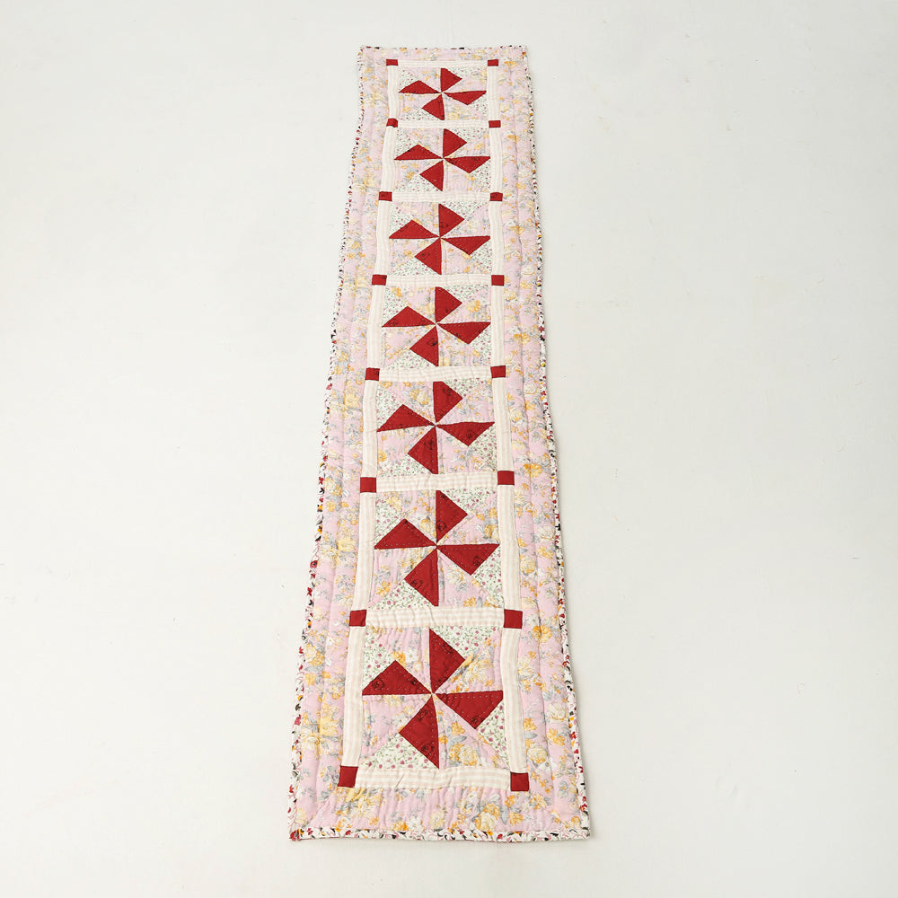 Pink Applique Quilted Table Runner Online in India