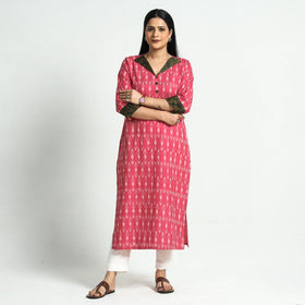 Buy Pochampally Ikat Weave Patchwork Cotton Kurta Online at iTokri.com